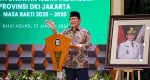 Pramono Anung mengucapkan syukur bisa hadir dan memberikan selamat atas dikukuhkannya kepengurusan LDII DKI Jakarta masa bakti 2025-2030. Foto LINES