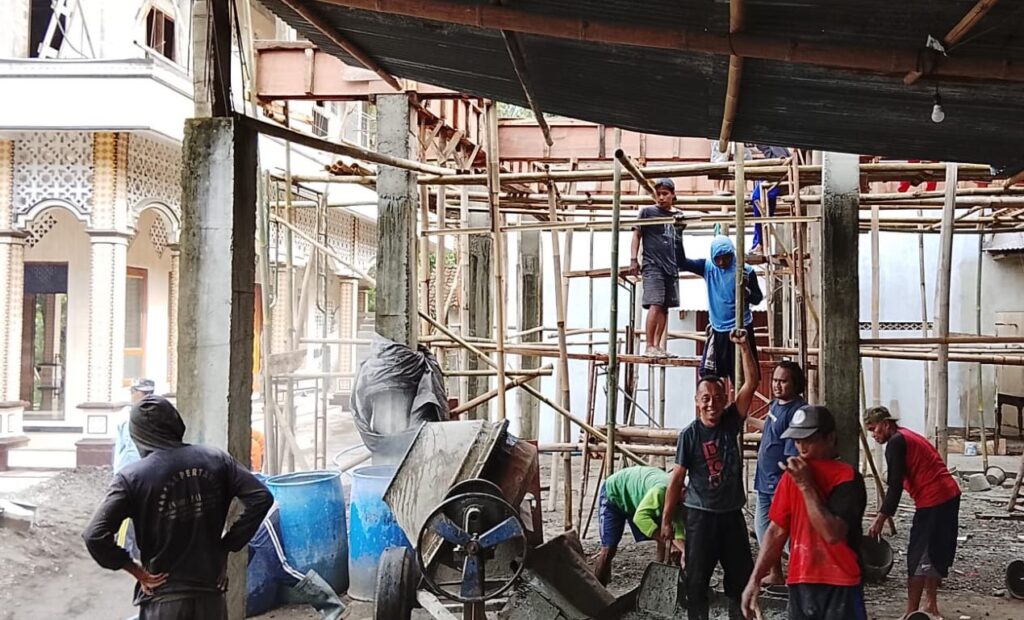 Pengecoran Wisma Tamu Masjid Baitul A'laa di Kompleks PC LDII Temon dekat bandara YIA