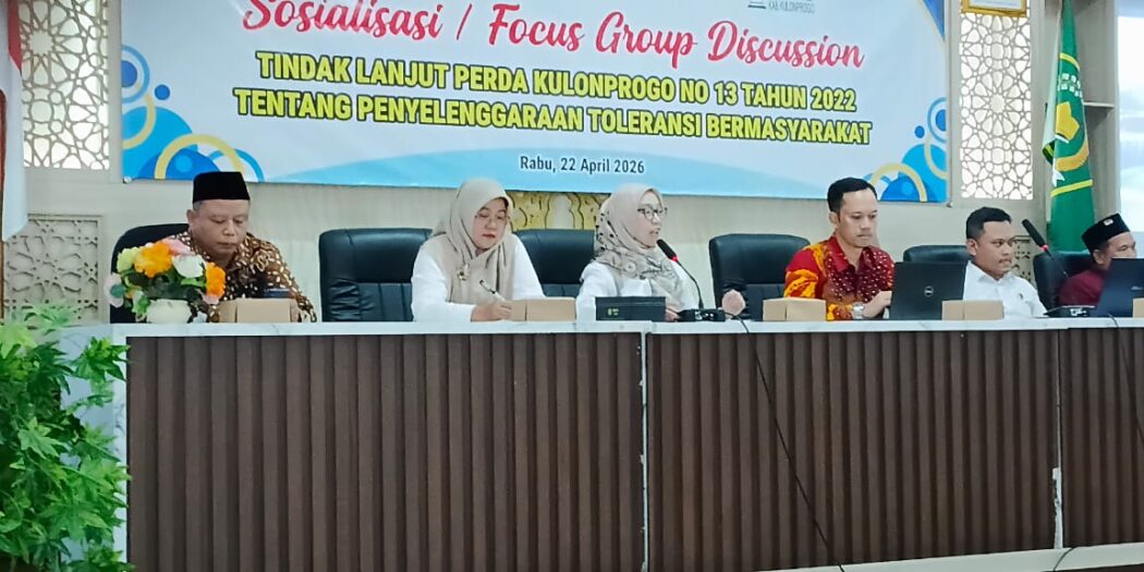 LDII Kulon Progo hadiri Sosialisasi dan FGD Tindak Lanjut Perda Toleransi Bermasyarakat di Kantor Kemenag Rabu 22/4/2026. Foto: Humas