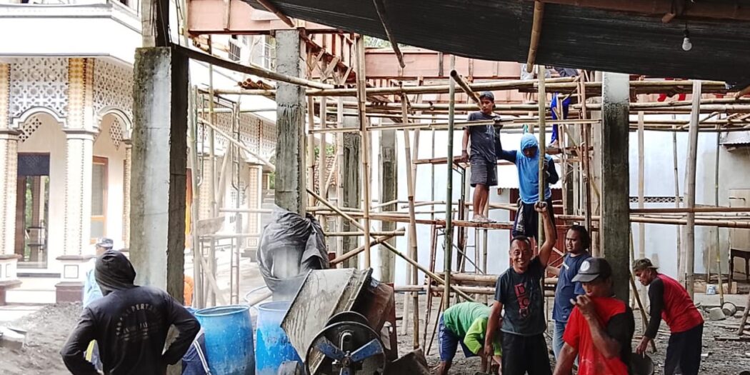 Pengecoran Wisma Tamu Masjid Baitul A'laa di Kompleks PC LDII Temon dekat bandara YIA